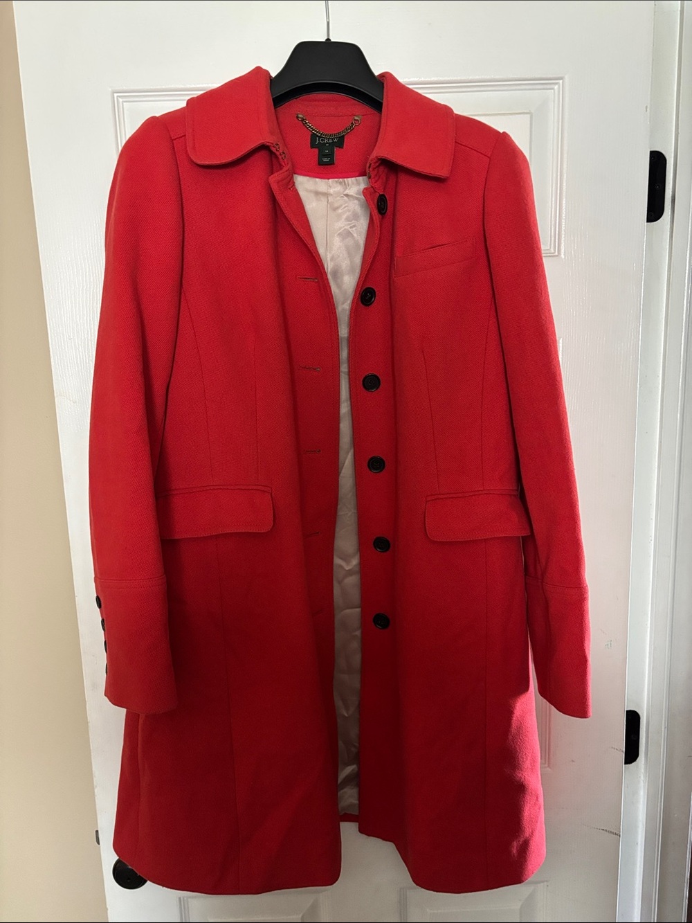 J CREW Vintage Wool Coat coral size 14